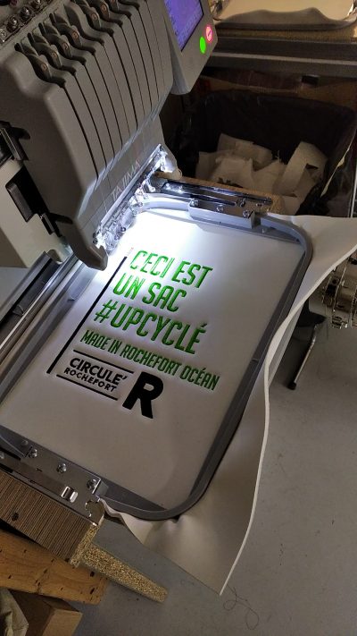 Broderie du sac upcyclé Circule'R
